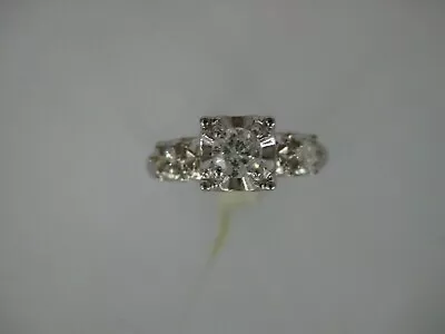 Vintage 14Kt. White Gold Diamond Ring 1/2 Carat T. W. • $299