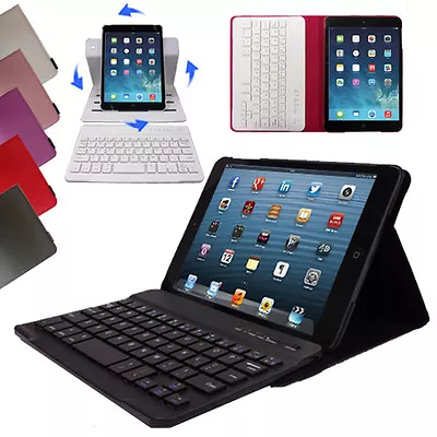 360 Rotating Leather Bluetooth Keyboard Case Cover For IPad Mini 3 Mini 2 &Mini • £16.95