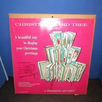 VINTAGE Sealed MCM METAL CHRISTMAS CARD HOLDER 1950’s  Mid Century Modern Tree • $100