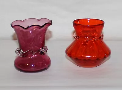 Vintage Kanawha Glass 1974 Glass Small Flower Vases Lot Of 2 • $42.90