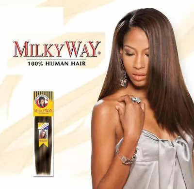 MilkyWay 100% Human Hair Yaky Weave Straight Extension 12  14  16  18  • $29.99