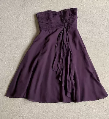 Coast Allure Silk Dress Purple / Aubergine Size 12 • £40