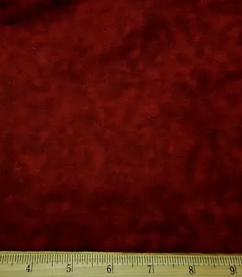 DEBBIE MUMM Fabric - Scratch Marks On Shaded Dark Red - By The HALF Yard • $4.95