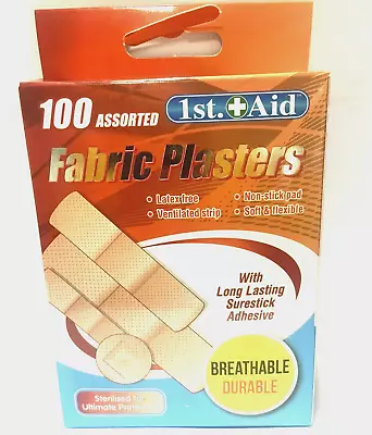 1st Aid 100 Assorted Waterproof Fabric Plasters Bandaid • £2.99