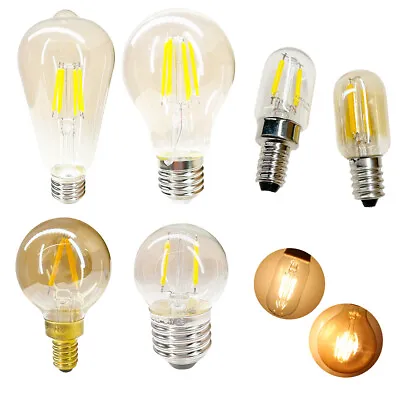 12V 24V 1W 6W E27 E14 E12 Vintage Retro COB LED Filament Light Bulb Glass Lamp • $6.92