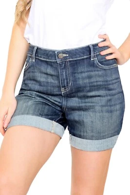 £9.99 • Buy Womens Ladies Denim Shorts Stretchy High Rise Summer Hot Pants Size UK 8-22