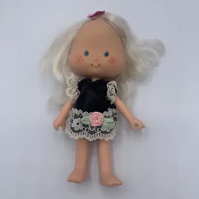 Angel Cake Black Dress Long Platinum Hair 1981 Strawberry Shortcake Vintage Doll • $11.99