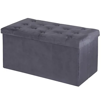 31.4'' Foldable Velvet Ottoman Bench Footstool Footrest For Living Room Bedroom • $30.58
