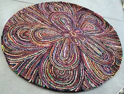 MULTI 6' X 6' Round Back Stain Rug Reduced Price 1172744078 NAN445A-6R • $110