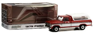 1:18 Greenlight *CANDY APPLE RED* 1975 Ford F-100 Pickup Truck W/Topper *NIB* • $84.99