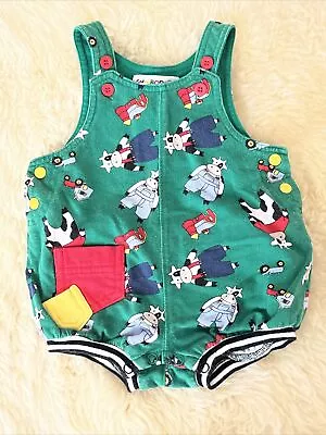 VTG 90s Gymboree Barnyard Cow Bubble Romper Rainbow Tag Newborn EUC RARE • $28.99