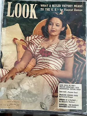 LOOK Magazine August 13 1940 Linda Darnell~Adolph Hitler ~WWII Map Panama Canal • $25
