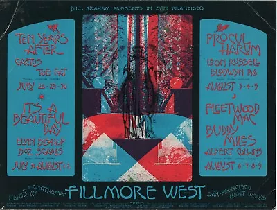 Fillmore West 1970 Handbill TEN YEARS AFTER-PROCUL HARUM-FLEETWOOD MAC  • $99.99