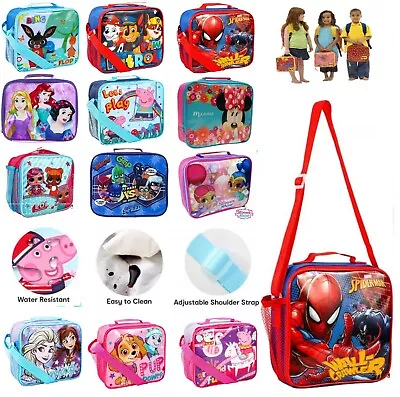 Kids Insulated Character Lunch Box Bag Pack Childrens Boys Girls School Food UK • £6.79