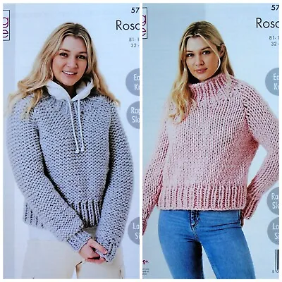 KNITTING PATTERN Ladies Easy Knit Jacket & Cardigan Mega Chunky King Cole 5754 • £4.49