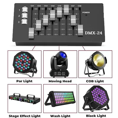 Mini Console DMX MIDI Operator 192 Channel Light Controller Disco Party DJ 24CH • £24.99