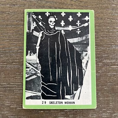 Vintage 1963 Rosan Terror Monster Series Skeleton Women Card #29 GREEN B • $14.99