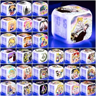$11.99 • Buy Sailor Moon Alarm Clock LED Flash Digital Watch Night Light Lamp Cube Clock Gift