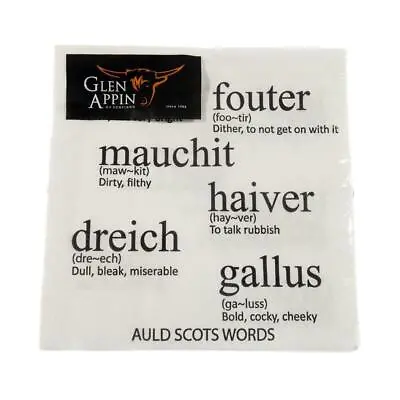 £4.50 • Buy Glen Appin Of Scotland Auld Scots Words Scottish Words 3 Ply Paper Napkins