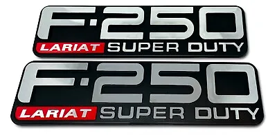 $44.95 • Buy 99-04 Ford F250 Lariat Super Duty Emblem F81Z-16720-VA Logo 2 Emblems Set