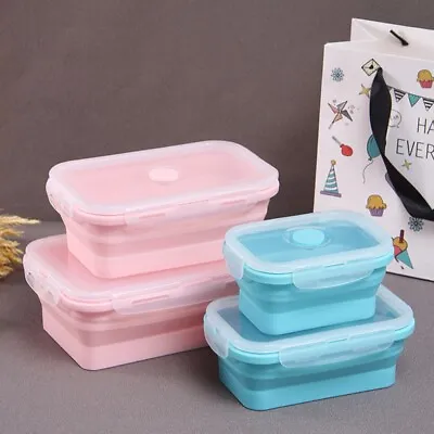 Collapsible Silicone Food Container High-Temperature Resistance Food Storage Box • £7.74