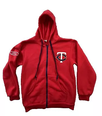 Minnesota Twins Hoodie Mens Medium Red Full Zip Sweater Jacket • $19.93