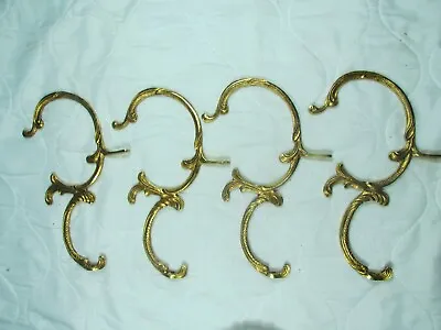 4 Vintage European Design Brass 8 X 6  Scroll Arms For Chandelier Or Lamp Parts • $48