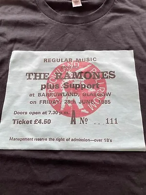 RAMONES Glasgow 1985 T Shirt Damned Sex Pistols Clash Misfits Dead Boys Punk • £17