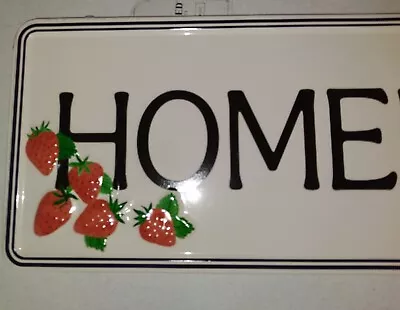 New Metal Red Shed  HOMEMADE” Rustic Distressed Sign With Strawberries 7.5 X 19  • $24.99