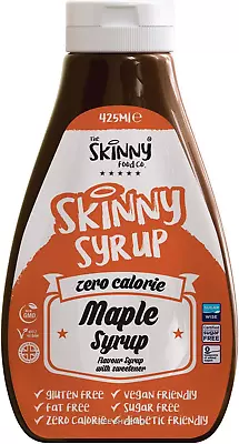 Skinny Food Co Sugar Free Maple Syrup 425ml - Zero Calorie Syrup For Breakfast • £7.04