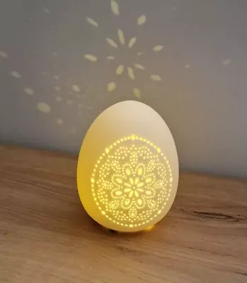 Egg Shaped Mini Night Lamp Ceramic Christmas Single Desk Bedside Table Light • £14.99