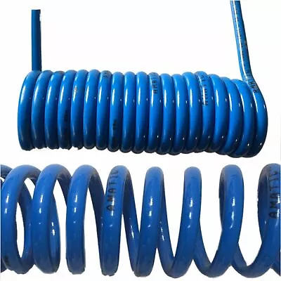 Flexible PU Recoil Coil  Hose Tube BLUE  For Compressor Air Tool VARIOUS SIZE • £9.99