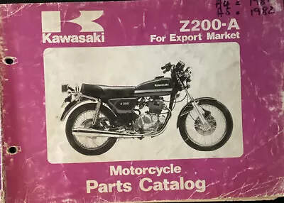 Kawasaki  Genuine-parts Book Z200A4/Z200A5  1981-1982 • $35