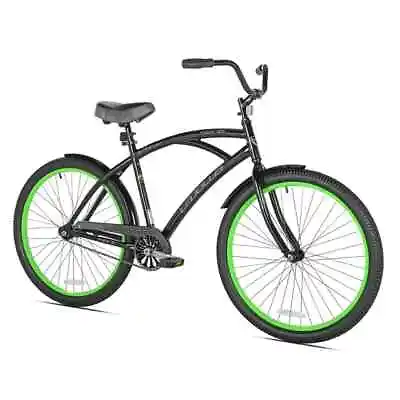 26  Men's La Jolla Beach Cruiser Bike Single Speed Black & Green • $199.95
