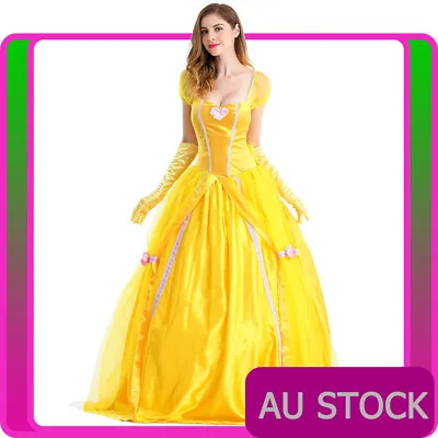 £49.88 • Buy Ladies Disney Belle Costume Sleeping Beauty And Beast Princess Book Week Dress