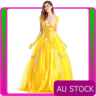 £49.88 • Buy Ladies Disney Belle Costume Sleeping Beauty And Beast Princess Book Week Dress
