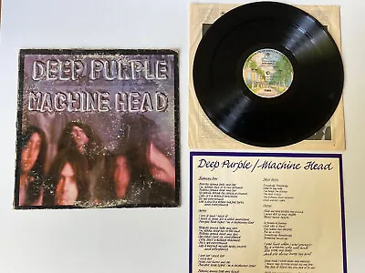 Deep Purple MACHINE HEAD 1972 LP BSA 2607 W/Lyrics Poster Warner Bros 1st Press • $15.95