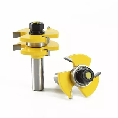 $12.52 • Buy 2PCS 1/2Inch Shank Tongue And Groove Router Bit Set T Shape Wood Milling Cutter