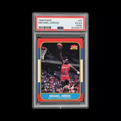 1986 Fleer Michael Jordan #57 Rookie RC PSA 4 MK Very Sharp Card W Great Color  • $1525