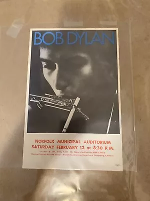 Bob Dylan 1966 Norfolk Virginia Concert Handbill With The Hawks (Authentic) • $305