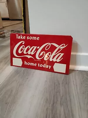 C.1950s Original Vintage Coca Cola Sign Metal Coke Take Some Home Rack Topper  • $299