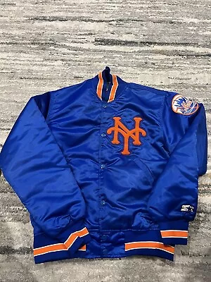 Vintage Starter New York Mets Satin Jacket Size Small MLB Baseball Blue • $155