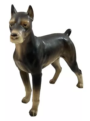 Vintage Doberman Pinscher Figurine 7.25 H X 8.5 L Ceramic • $29.99