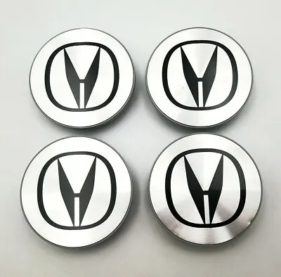 $19.99 • Buy 4PCS Acura 69MM Wheel Rim Center Hub Caps Cover Silver & Black Logo Emblem Badge