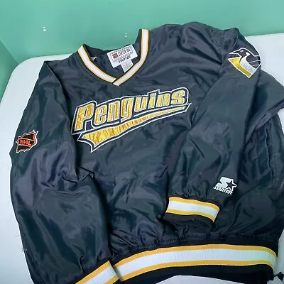 Vintage Starter Pittsburgh Penguins Jacket Size XL Pullover NHL Hockey *read* • $16.99