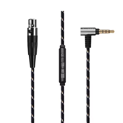 Male 3.5 Mm To 4-Pin Mini Female XLR Nylon Audio Cable With Mic For Headphones • $19.99