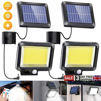 Solar Power PIR Motion Sensor Wall Light LED Outdoor Garden Security Flood Lamp • £9.49