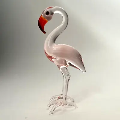 Murano Glass Handcrafted Unique Lovely Pink Flamingo Figurine Size 1 • $19.98