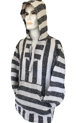 £19.99 • Buy Hoodie Mexican Baja Jerga Drug Rug Jumper Festival Surf Hippie White Colours
