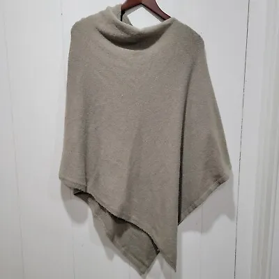 LOOK Cashmere Dark Beige Wool Cashmere Blend Poncho Onesize • $24.89